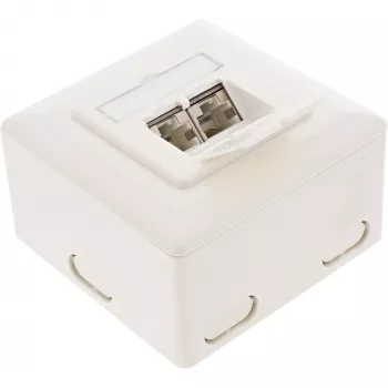 Wandanschlussdose InLine Cat.6 2x RJ45 horizontal — Aufputz- oder Unterputzmontage