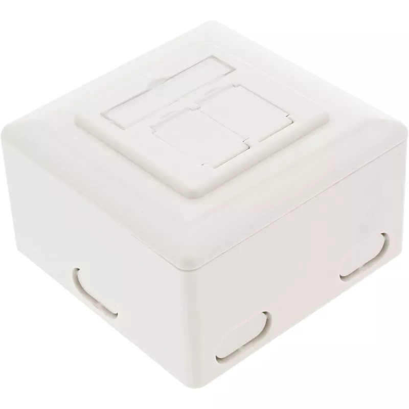 Wandanschlussdose InLine Cat.6 2x RJ45 horizontal — Aufputz- oder Unterputzmontage