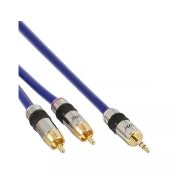 InLine Audiokabel Premium 2x Cinch-Stecker / 3,5 mm Klinke goldbeschichtet 2 m