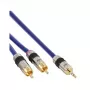 InLine Audiokabel Premium 2x Cinch-Stecker / 3,5 mm Klinke goldbeschichtet 2 m