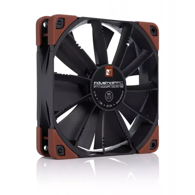 Lüfter Noctua NF-F12 INDUSTRIALPPC-2000 12 cm 450-2000 U/min Schwarz Braun