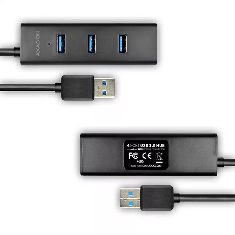 Axagon HUE-S2BP 4x USB 3.0 LADEHUB mit 1,2 m Kabel inkl. Netzteil