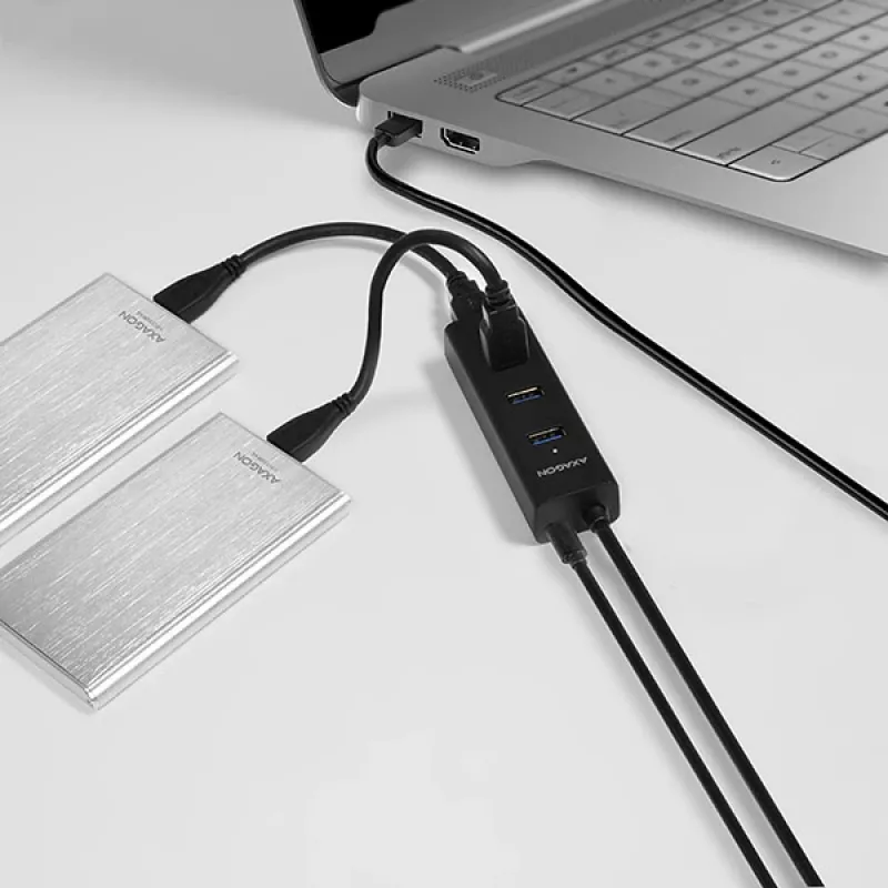 Axagon HUE-S2BP 4x USB 3.0 LADEHUB mit 1,2 m Kabel inkl. Netzteil