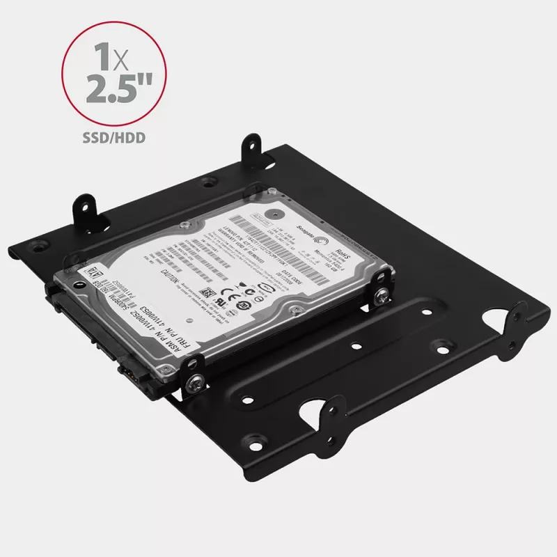 Axagon RHD-435 Halterung für 4x 2,5 Zoll oder 2x 2,5 Zoll HDD/SSD & 1x 3,5 Zoll HDD in 5,25-Zoll-Schacht, Metall