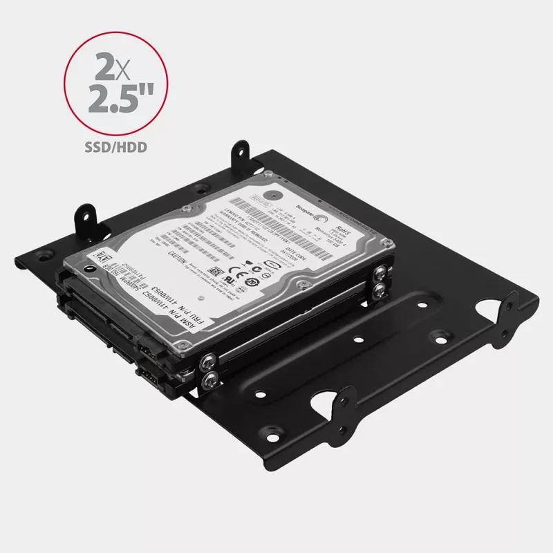 Axagon RHD-435 Halterung für 4x 2,5 Zoll oder 2x 2,5 Zoll HDD/SSD & 1x 3,5 Zoll HDD in 5,25-Zoll-Schacht, Metall