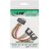 InLine SATA-Strom-Y-Kabel Buchse / 2x Stecker mit Sicherheitsverriegelung, 0,15m