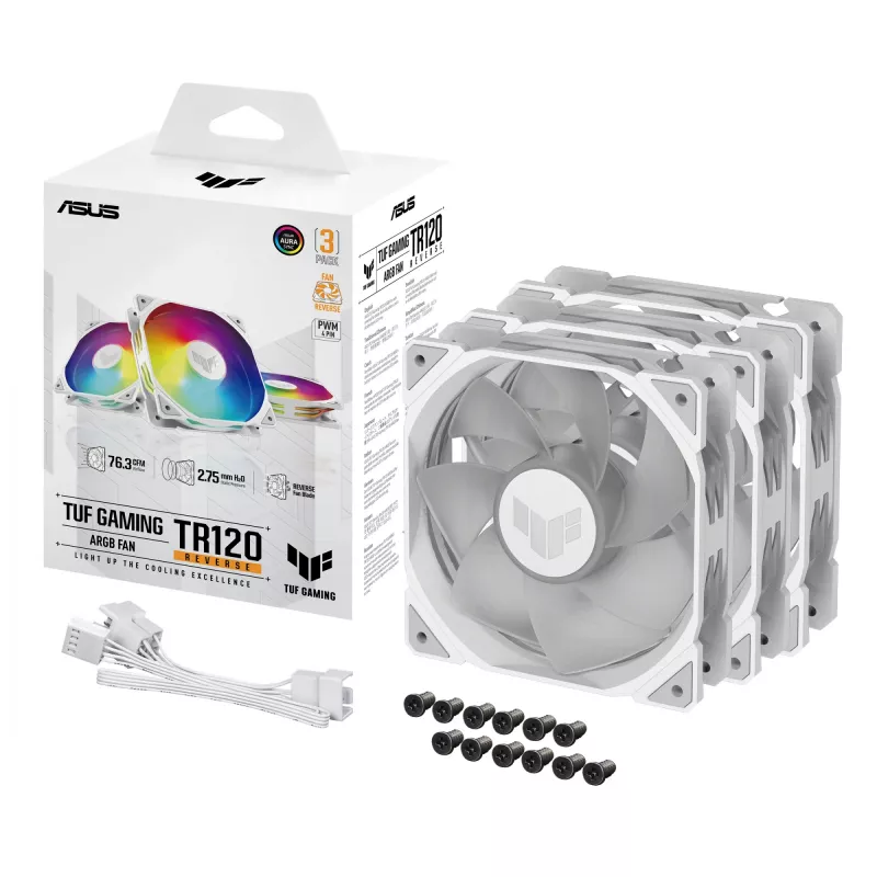 ASUS TUF GAMING TR120 ARGB REVERSE 3IN1 Weiß Computer-Gehäuse Luftkühler 12 cm