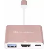 USB-C auf HDMI Video-Adapter SILVERSTONE EP08 (USB‑C 3.1, HDMI) Pink