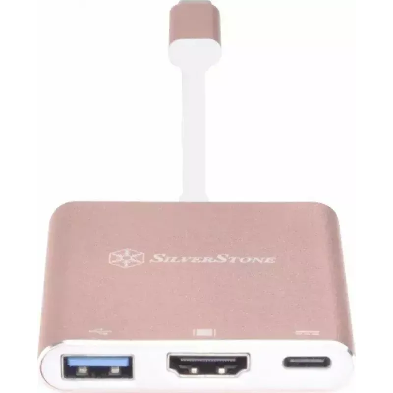 USB-C auf HDMI Video-Adapter SILVERSTONE EP08 (USB‑C 3.1, HDMI) Pink