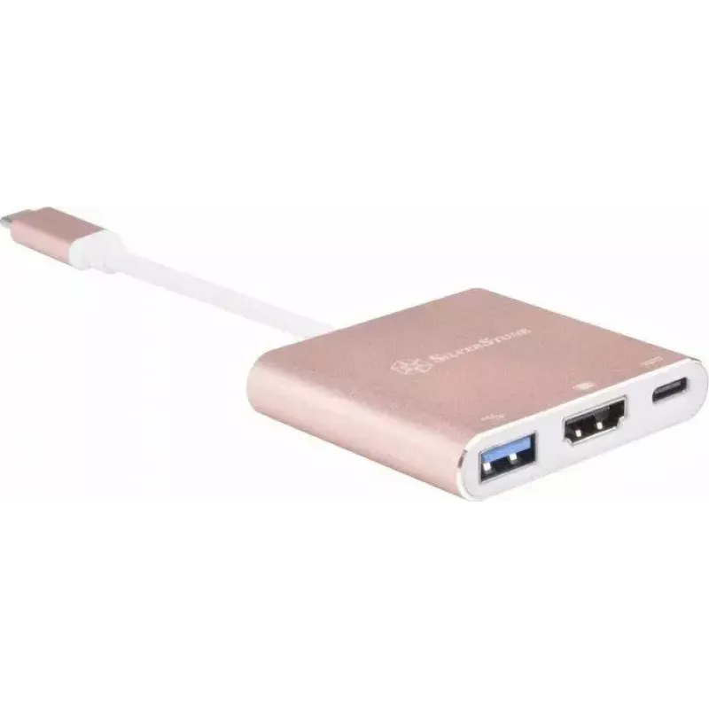 USB-C auf HDMI Video-Adapter SILVERSTONE EP08 (USB‑C 3.1, HDMI) Pink
