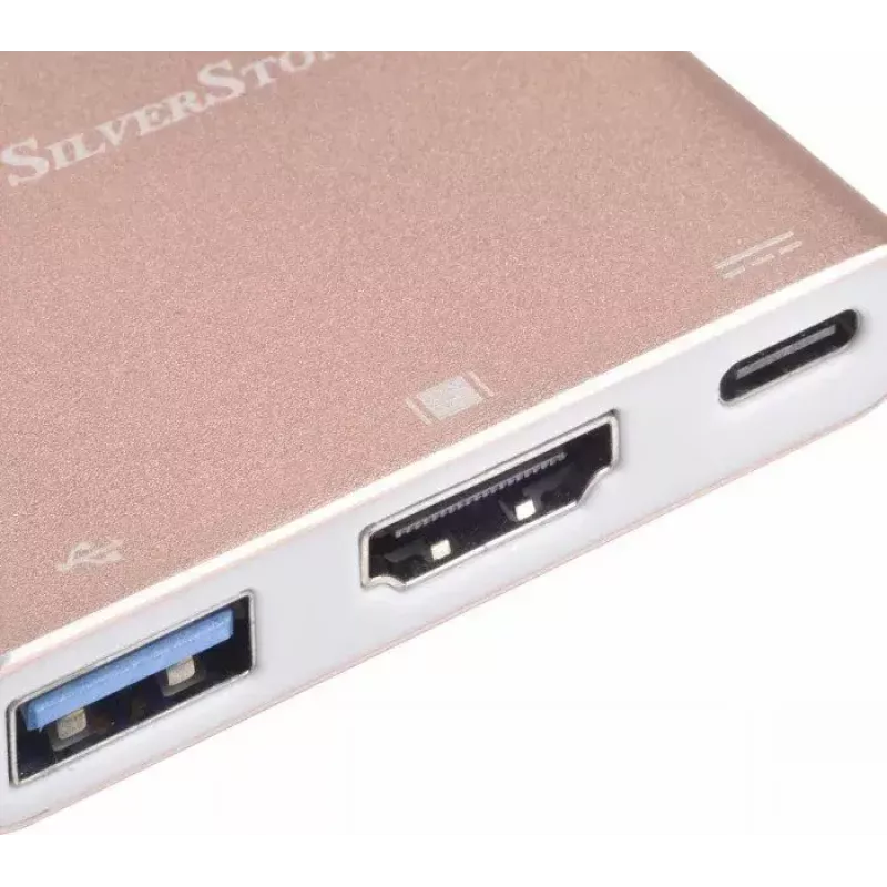 USB-C auf HDMI Video-Adapter SILVERSTONE EP08 (USB‑C 3.1, HDMI) Pink