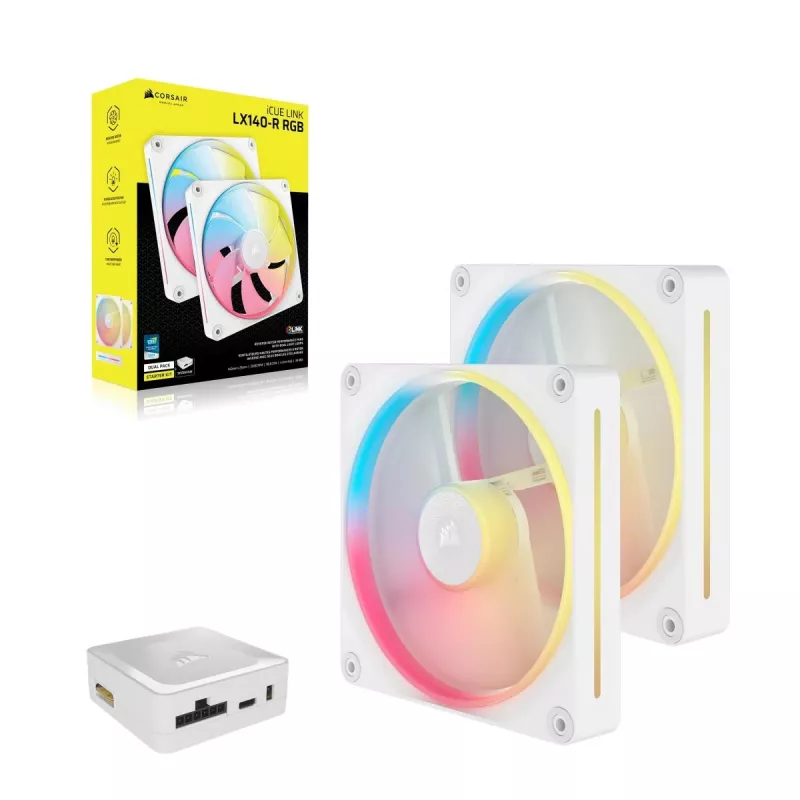CORSAIR Icue Link Lx140-r RGB 140mm PWM Reverse Lüfter Starter-Kit - Weiß