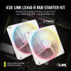 CORSAIR Icue Link Lx140-r RGB 140mm PWM Reverse Lüfter Starter-Kit - Weiß