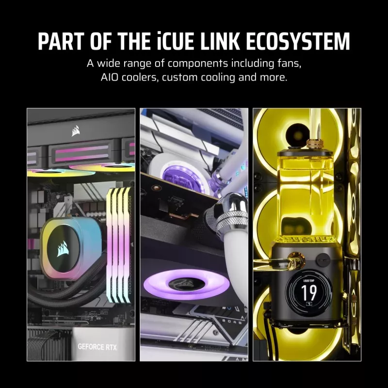CORSAIR Icue Link Lx140-r RGB 140mm PWM Reverse Lüfter Starter-Kit - Weiß