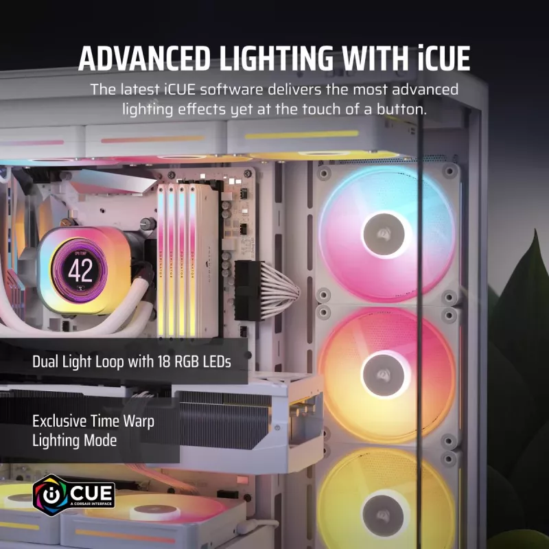 CORSAIR Icue Link Lx140-r RGB 140mm PWM Reverse Lüfter Starter-Kit - Weiß