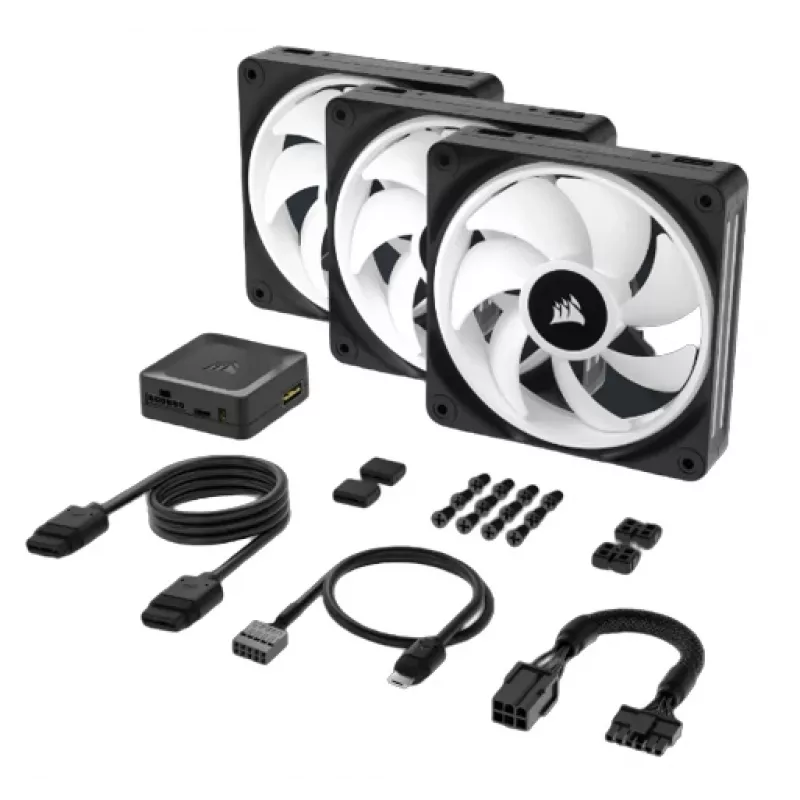 CORSAIR Qx RGB Series Icue Link Qx120 RGB 120 mm magnetischer Kuppel-RGB-Lüfter Starter-Kit