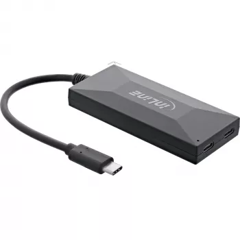 InLine USB 3.2 Gen.1 Hub, USB-C auf 2 Port USB-C und 3 Port USB-A, mit Netzteil