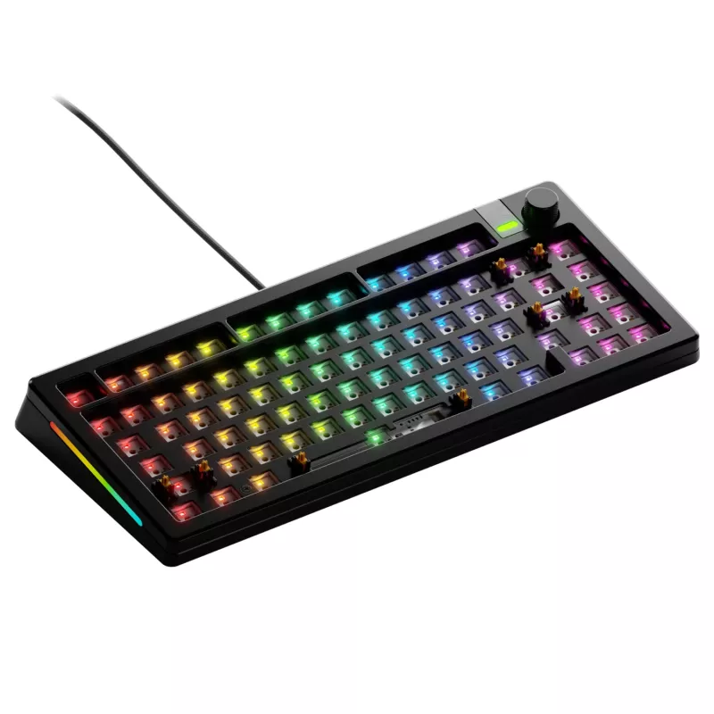 Mechanische Tastatur GLORIOUS GMMK 3 PRO 75% Barebones Kabelgebunden USB, RGB, Schwarz, 2 m Kabel