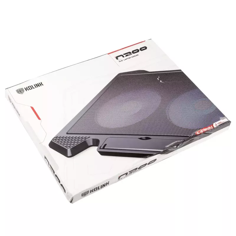 Laptop-Kühlpad Kolink KL-N200 für Laptops bis 39,6 cm (15,6 Zoll), 2 Lüfter 140 mm, USB-Stromversorgung, schwarz