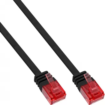 InLine Flaches Ultraslim-Patchkabel U/UTP Cat.6 Gigabit-fähig schwarz 0,5 m