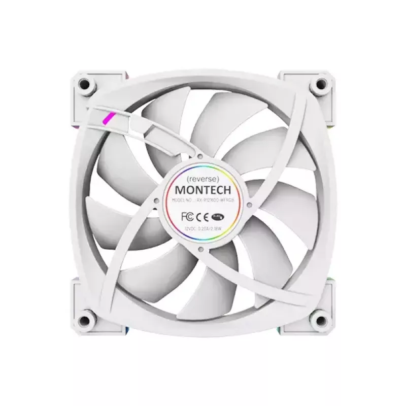Fan Montech RX120 PWM 12 cm 800-1600 RPM 27 dB White