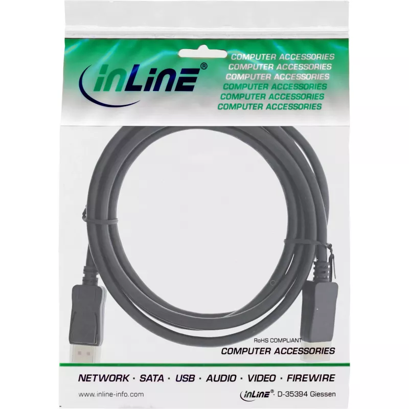 InLine DisplayPort 1.4 Kabel, 8K4K, schwarz, gold, 2m
