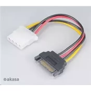 Akasa SATA auf 4‑Pol Molex Adapter AK‑CBPW03‑KT02 15 cm Kabel, 2er‑Pack