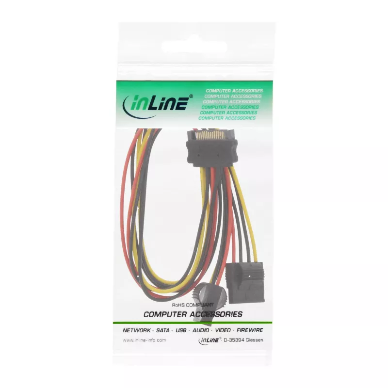 InLine SATA Power Y-Kabel 1 IN zwei OUT, 0,03m