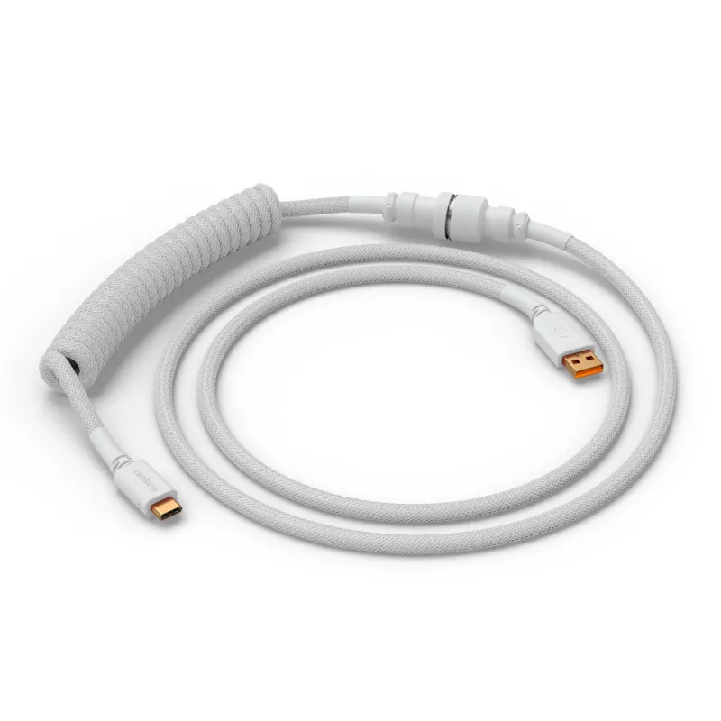 Coiled USB-Kabel GLORIOUS GMMK Ghost White (GLO-KB-ACC-CBL-COIL-GWHT) – Spiralkabel, Ghost White