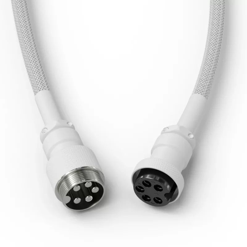 Coiled USB-Kabel GLORIOUS GMMK Ghost White (GLO-KB-ACC-CBL-COIL-GWHT) – Spiralkabel, Ghost White