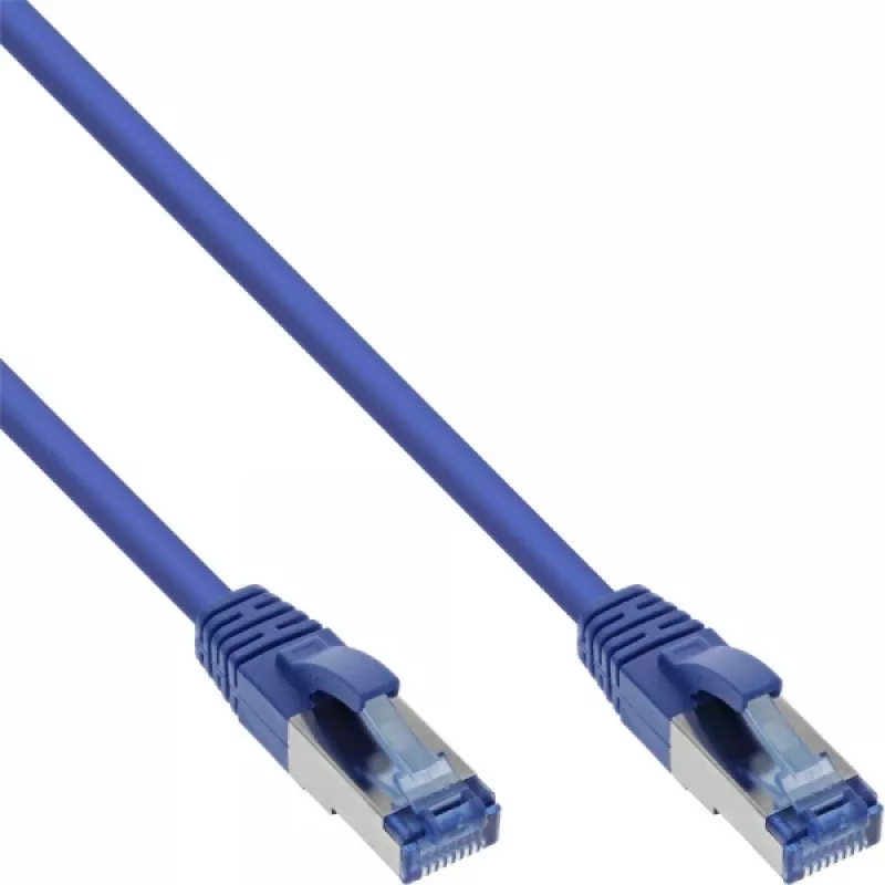 InLine Patchkabel S/FTP PiMF Cat.6A halogenfrei 500MHz blau 0,5m