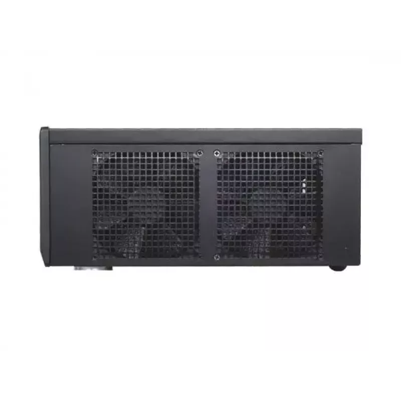 PC-Gehäuse SILVERSTONE Grandia GD05 HTPC Schwarz – Mini‑ITX/DTX/Micro‑ATX, 2×3,5 Zoll + 2×2,5 Zoll, 1×5,25 Zoll, 3×120 mm Seitenlüfter, USB 3.0
