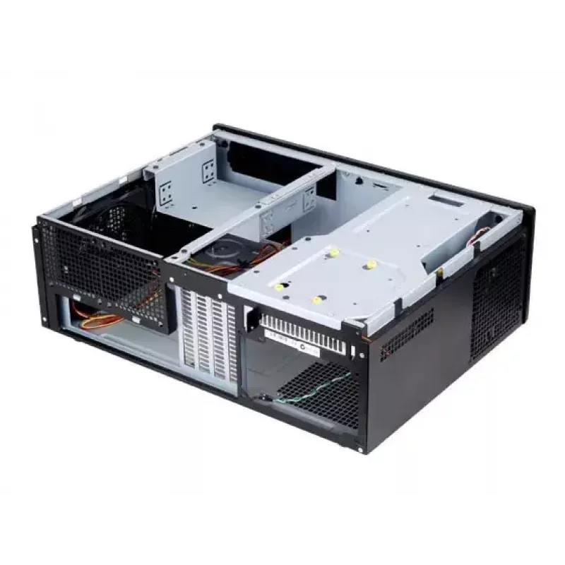 PC-Gehäuse SILVERSTONE Grandia GD05 HTPC Schwarz – Mini‑ITX/DTX/Micro‑ATX, 2×3,5 Zoll + 2×2,5 Zoll, 1×5,25 Zoll, 3×120 mm Seitenlüfter, USB 3.0