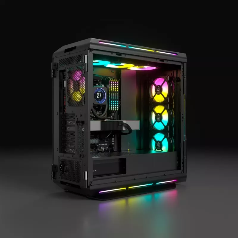 CORSAIR Mid-Tower ATX PC-Gehäuse – iCUE 5000T – RGB Tempered Glass – Schwarz
