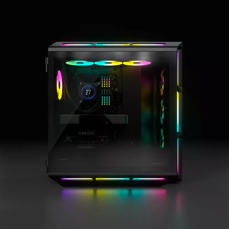 CORSAIR Mid-Tower ATX PC-Gehäuse – iCUE 5000T – RGB Tempered Glass – Schwarz