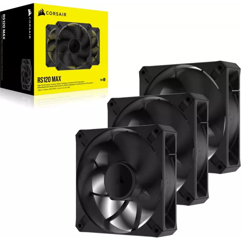 Lüfter Corsair RS120 MAX 12 cm Schwarz 2000 RPM 3 Stück