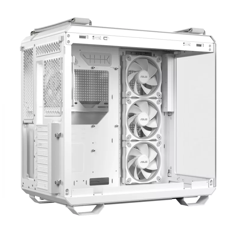 PC-Gehäuse ASUS TUF GAMING GT502 Horizon TG ARGB Weiß — Midi Tower, ATX, gehärtetes Glas, 4×3,5-Zoll-Einschübe, max. GPU 400 mm