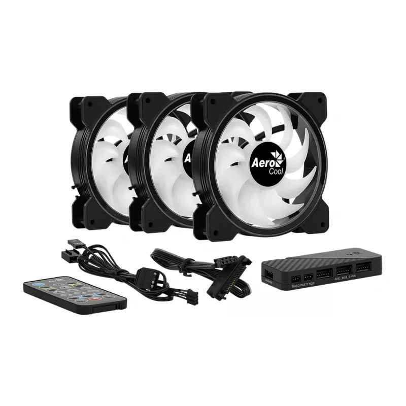 Aerocool Saturn 12F Pro ARGB Gehäuselüfter, 3er-Pack inkl. Controller, 120 mm