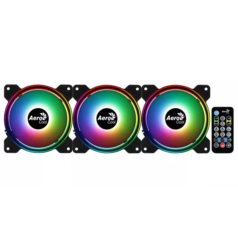 Aerocool Saturn 12F Pro ARGB Gehäuselüfter, 3er-Pack inkl. Controller, 120 mm