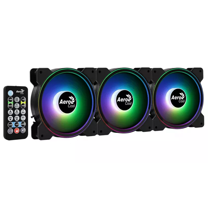 Aerocool Saturn 12F Pro ARGB Gehäuselüfter, 3er-Pack inkl. Controller, 120 mm