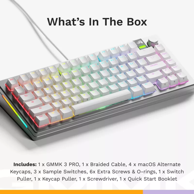 Mechanische Gaming-Tastatur GLORIOUS GMMK 3 PRO 75% Kabelgebunden USB QWERTY RGB Silber (US)