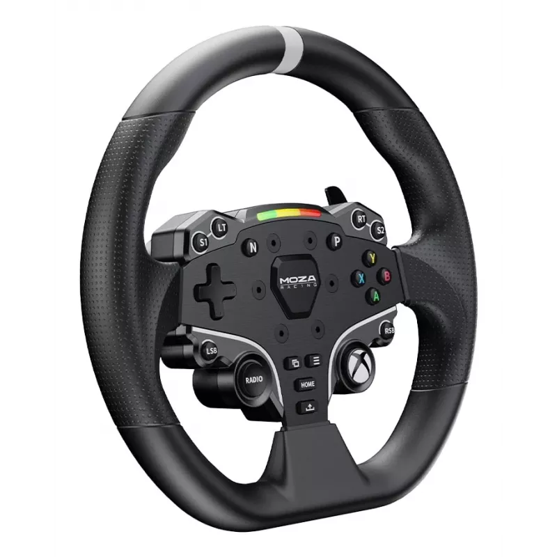Moza Racing ESX Lenkrad, Lenkrad, Xbox, D-Pad, Home-Taste, Menütaste, Starttaste, Schwarz, Aluminium, Polyurethan, Aluminium