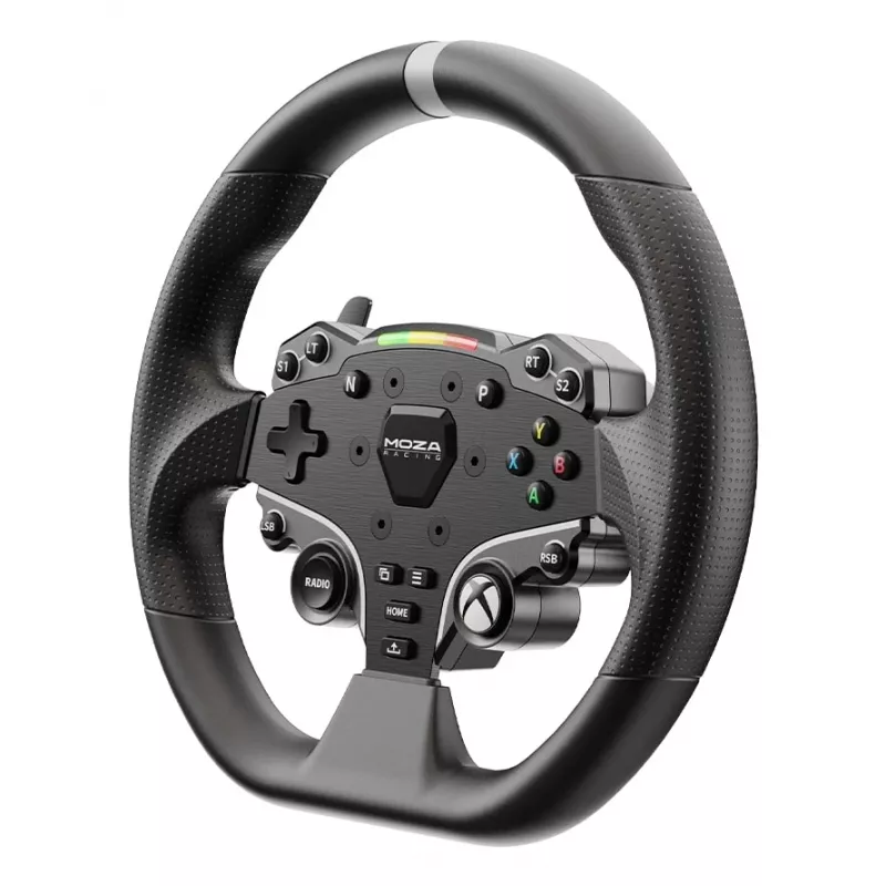 Moza Racing ESX Lenkrad, Lenkrad, Xbox, D-Pad, Home-Taste, Menütaste, Starttaste, Schwarz, Aluminium, Polyurethan, Aluminium