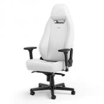 Gaming-Sessel noblechairs LEGEND — gepolsterte Sitzfläche, weiß, 520 mm Breite, Höhe 132–142 cm, max. Belastung 150 kg