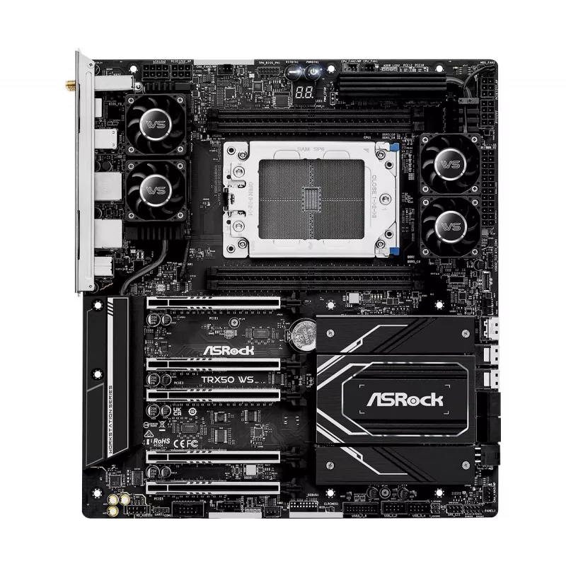ASRock Motherboard TRX50 Ws AMD TRX50 Ryzen 4 X DDR5 7.1ch HD Audio EATX