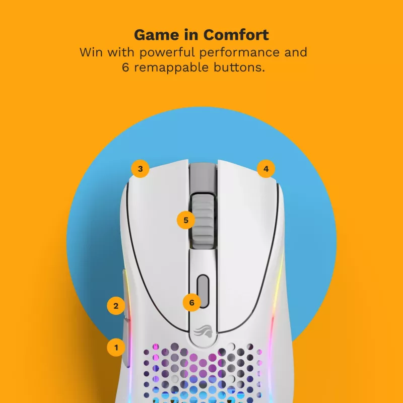 Glorious Gaming Glorious Model D 2 Wireless - Mattweiß, Rechtshänder, RF Wireless, 19000 DPI, Weiß