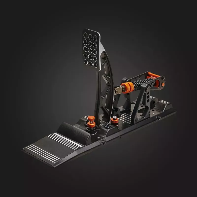 Asetek Gaming Pedale 40-010-0000002 — Kabelgebundene PC-Pedale, Aluminium-/Bronzegehäuse, Schwarz/Orange/Weiß