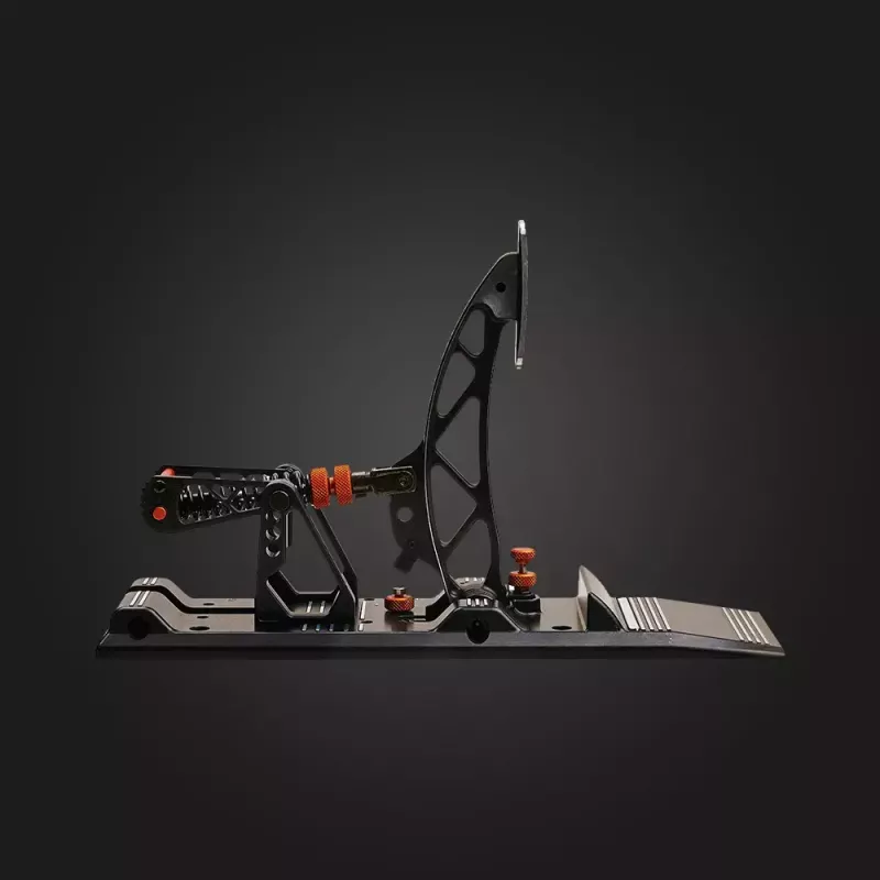 Asetek Gaming Pedale 40-010-0000002 — Kabelgebundene PC-Pedale, Aluminium-/Bronzegehäuse, Schwarz/Orange/Weiß