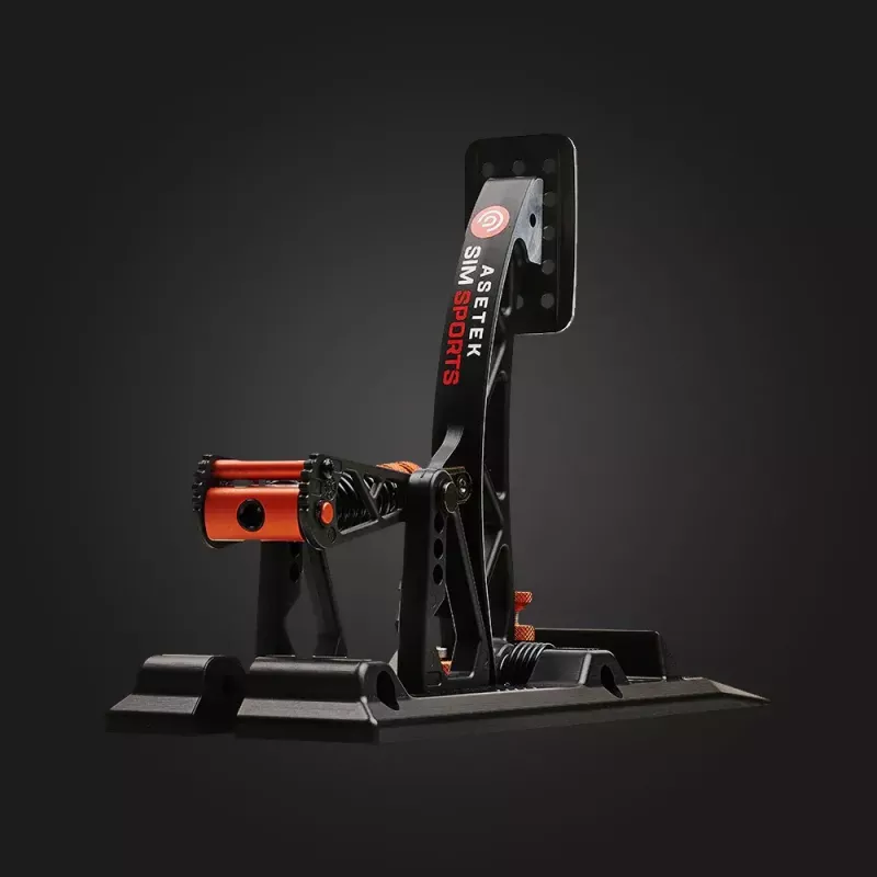Asetek Gaming Pedale 40-010-0000002 — Kabelgebundene PC-Pedale, Aluminium-/Bronzegehäuse, Schwarz/Orange/Weiß