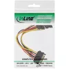 InLine SATA-Strom-Y-Kabel SATA-Buchse / 2x SATA-Stecker mit Verriegelung 0,15 m